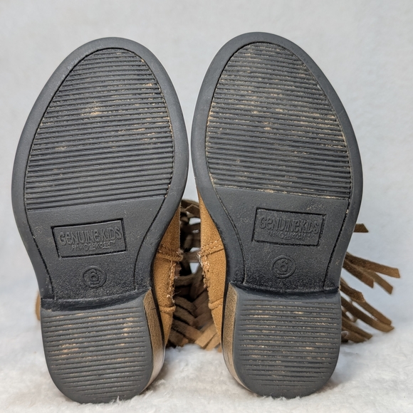 Girls Genuine Kids by Oshkosh Leather Suede Textile Fringe Western Boots Size 6 - Picture 8 of 8
